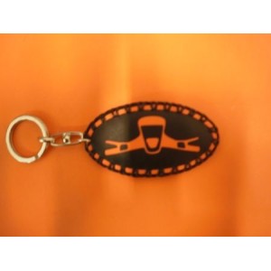 LLAVERO CUERO LAMBRETTA NEGRO/NARANJA