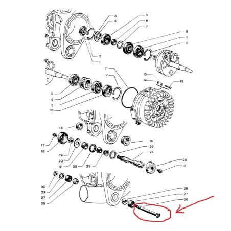EJE MOTOR D/LD 125cc CASA LAMBRETTA