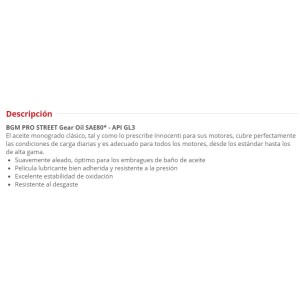 ACEITE BGM PRO SAE80 LAMBRETTA S2/S3