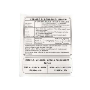 ADHESIVO INSTRUCCIONES DE RODAJE S2-S3. CASA LAMBRETTA